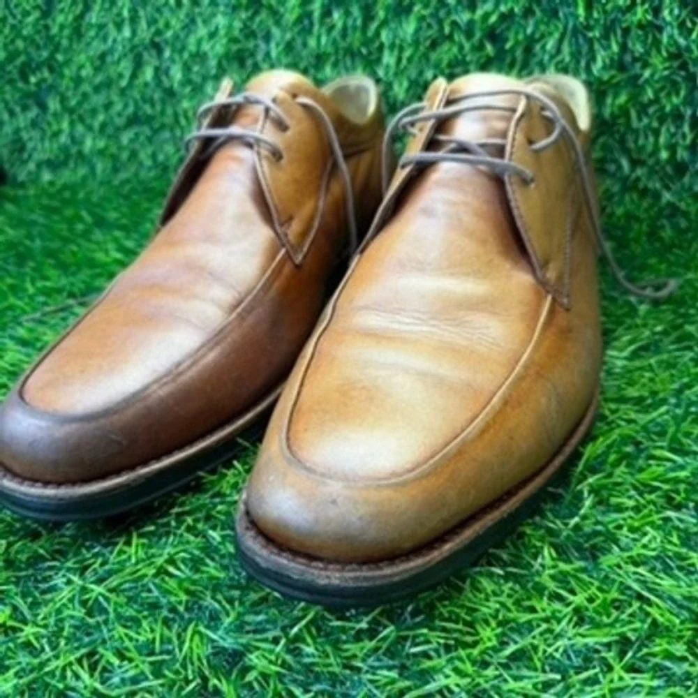 Vintage Arnold Palmer Marty Men 12M Brown Leather Apron Toe Derby Shoes Brazil